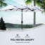 Grand parasol de marché extérieur de 9,5 pi avec bouton-poussoir et manivelle Outsunny-398873034