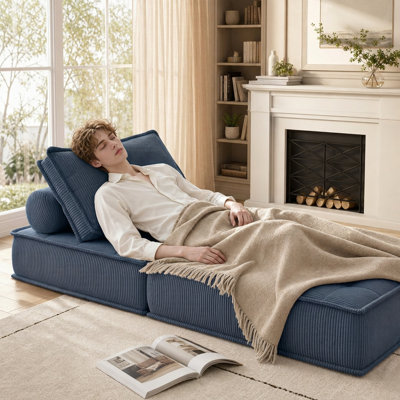 Canapé modulaire de 33,4 pouces, monoplace, double couche multi-combinaison, tissu doux pour la peau, bricolage convenant aux salons, salles d'étude, chambres à coucher et autres espaces.