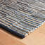Denim Rag Gridwork Blue Handwoven Cotton Rug-960413284