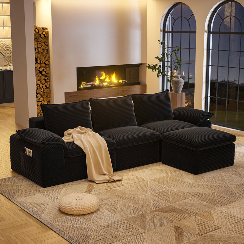 Canapé modulaire Boneless, Noir