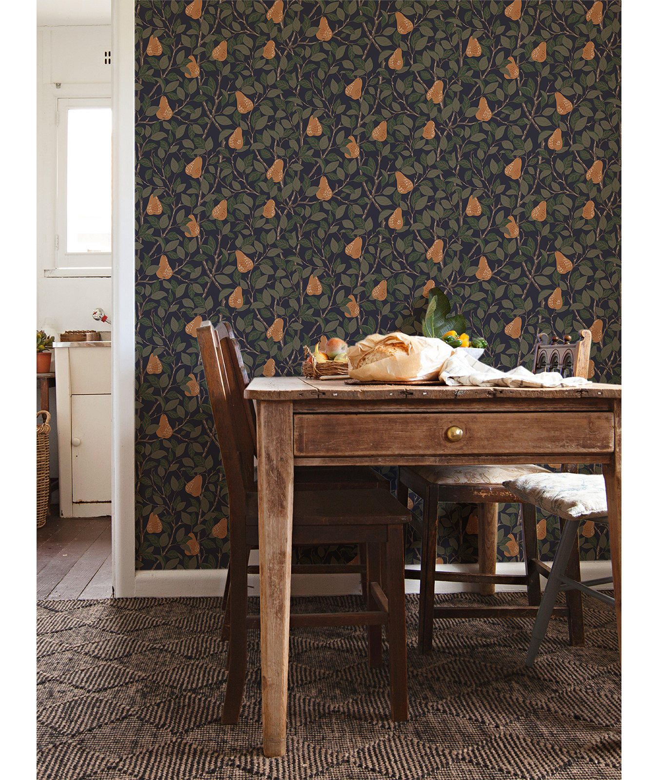 Leto Wallpaper, Navy Blue