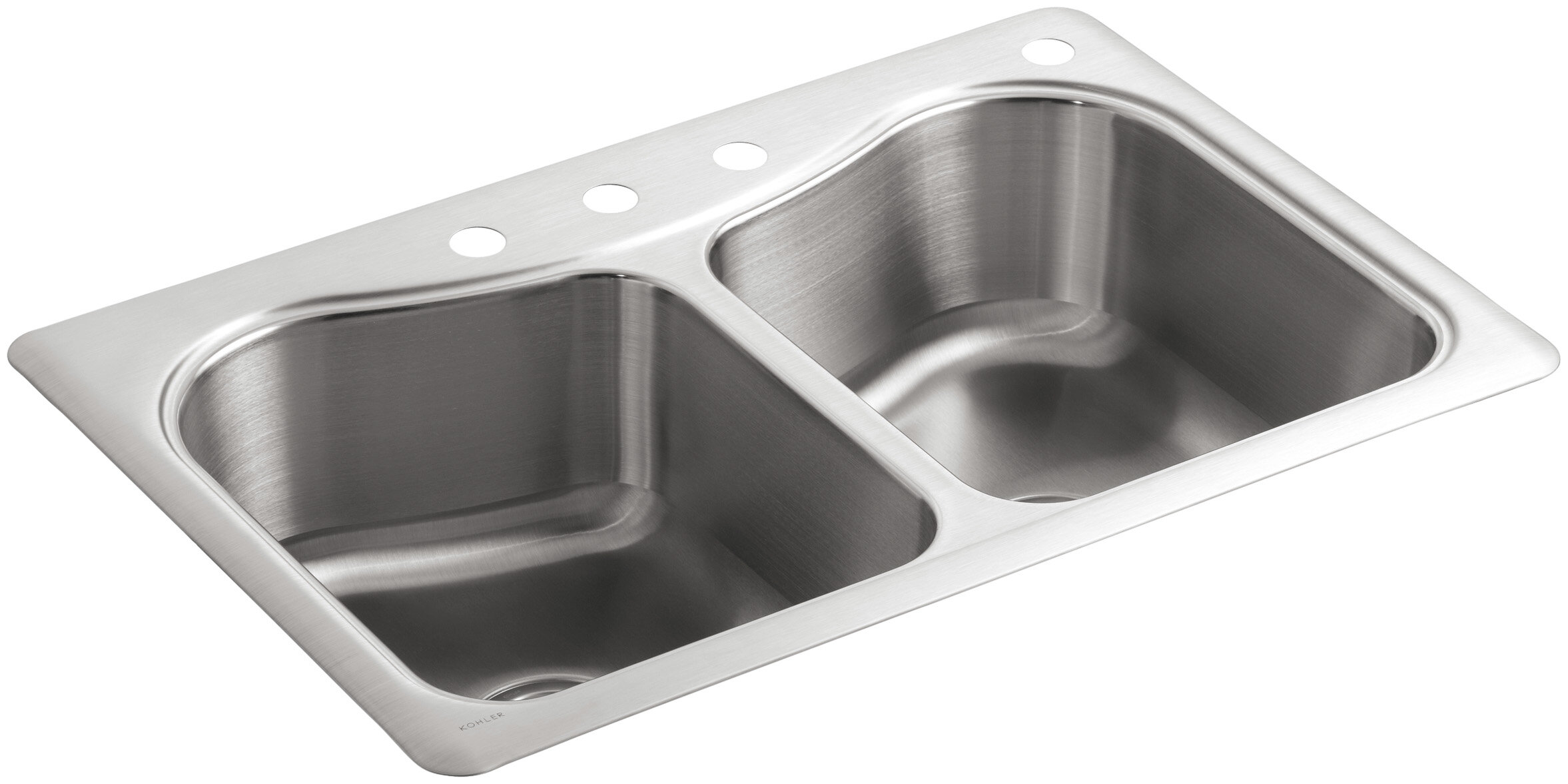 KOHLER Prologue Dual-mount 27-in x 22-in Stainless Steel Single Bowl 2-Hole Kitchen  Sink in the Kitchen Sinks department at