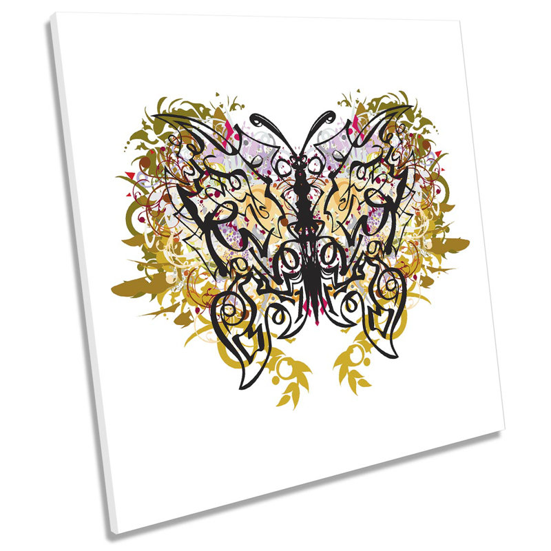 Butterfly Tribal - Wrapped Canvas Print, 60cm H x 60cm W x 2cm D
