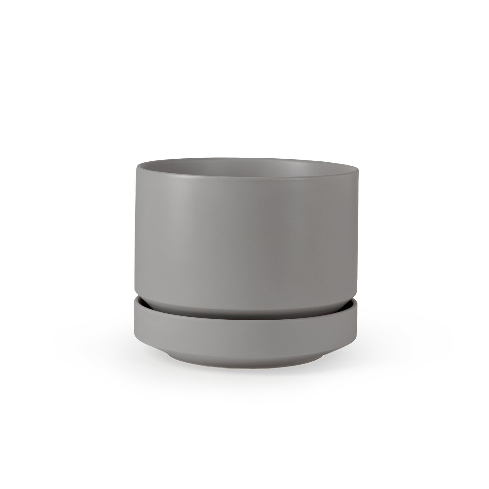 Byer 10" Ceramic Pot Planter, Gray, 9.25" H x 10.25" W x 10.25" D