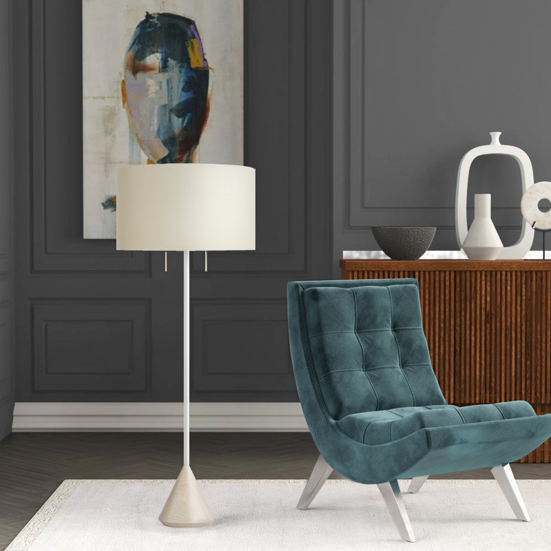 Flask Floor Lamp, Whitewashed Ash