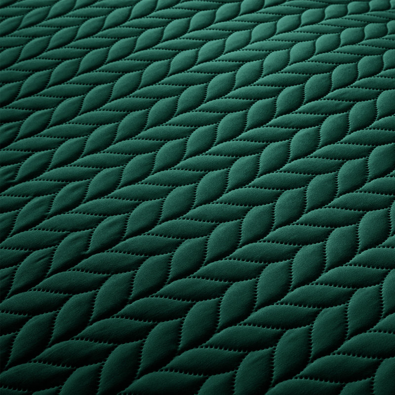 Premium Embossed Bedspread Set With Matching Pillowcases, Full/Queen Bedspread + 2 Standard Pillowcases, Emerald