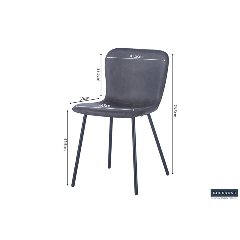 Susan Polyester Blend Upholstered Metal Side Chair, Grey