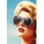 Jetset Pose Lady - Closed Corner Frame Rectangle Painting on Acrylic