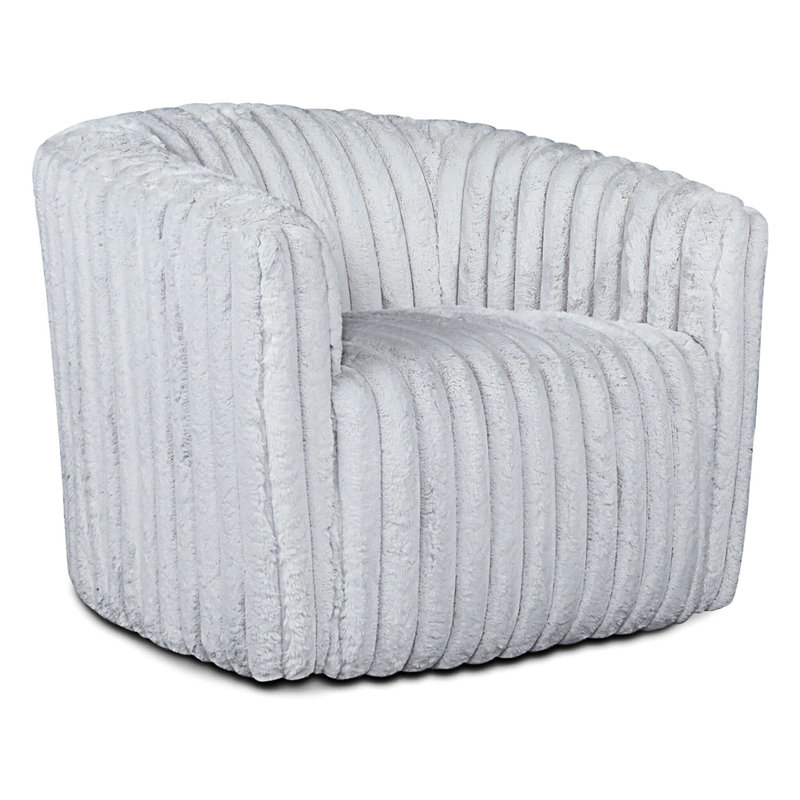 Mira Velvet Swivel Chair, Light Gray Fabric