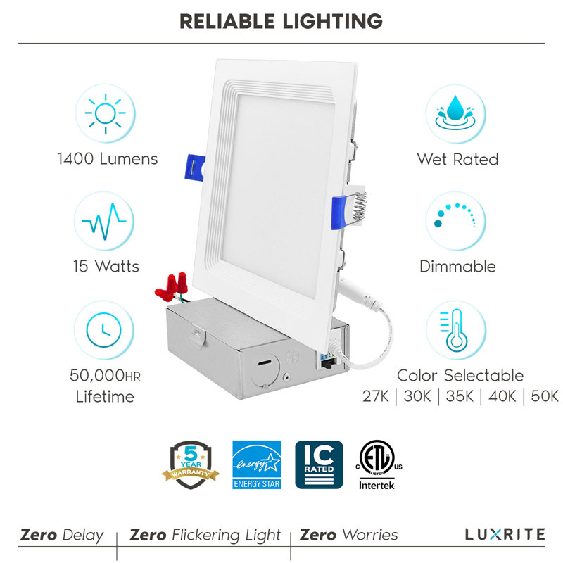 Ensemble d'éclairage encastré ultra-plat 6 "à DEL 5000K