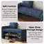 118 cm Dark Blue Shoe Bench With Open Storage Space and a Soft Cushioned Seat