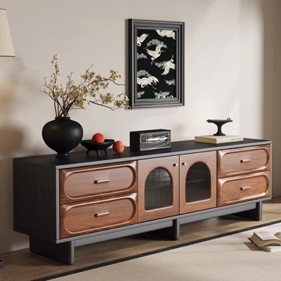 French retro design solid wood TV cabinet