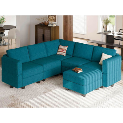 Latitude Run® Kimbrel Modular Sectional Sofa U Shaped Couch Set With Storage Seat Convertible Large Couch U Shape Set