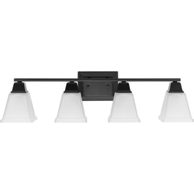 Éclairage pour salle de bain 4 lumières à intensité variable noir mat Gada