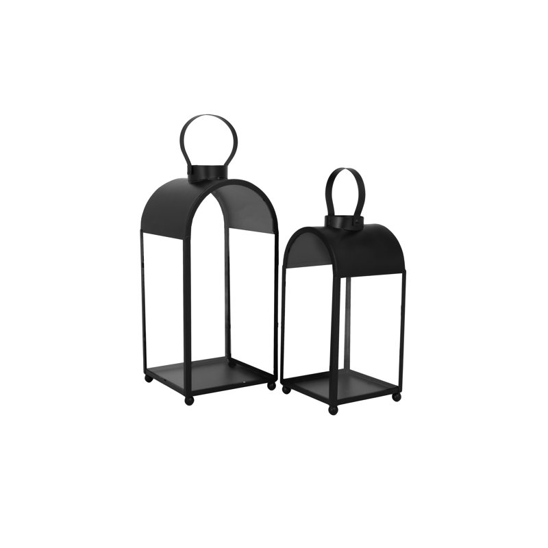 Ensemble de deux lanternes en métal noir