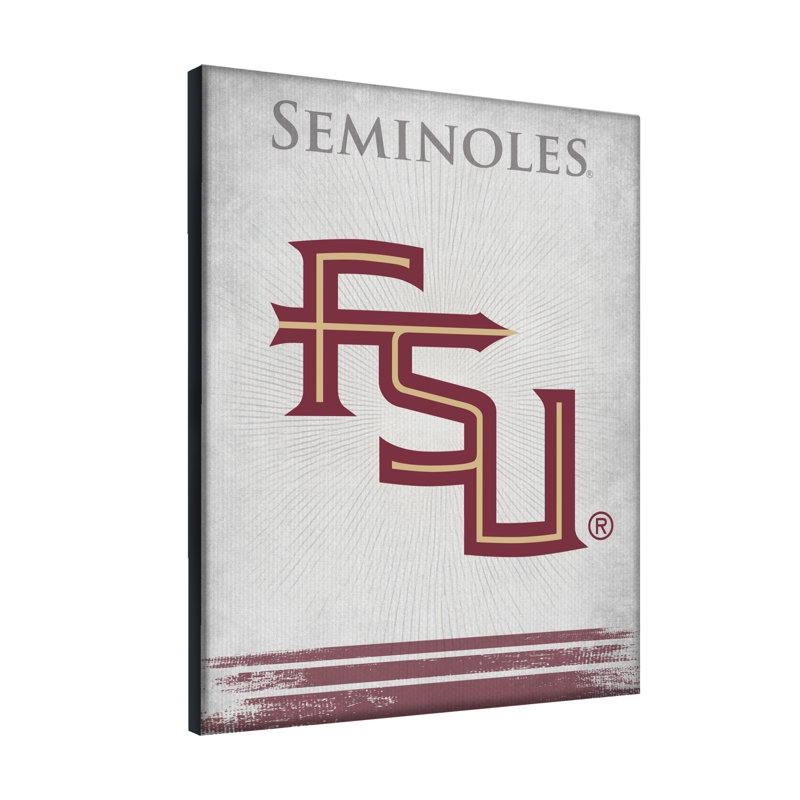 Impression sur toile tendue NCAA, H 15 po x l 20 po x P 1 po, Seminoles de l'État de Floride