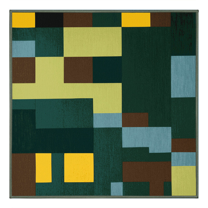 Stitched Lands Rug, Square 3'