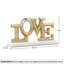 Sculpture dorée en aluminium et symbole de l'amour sur base de marbre