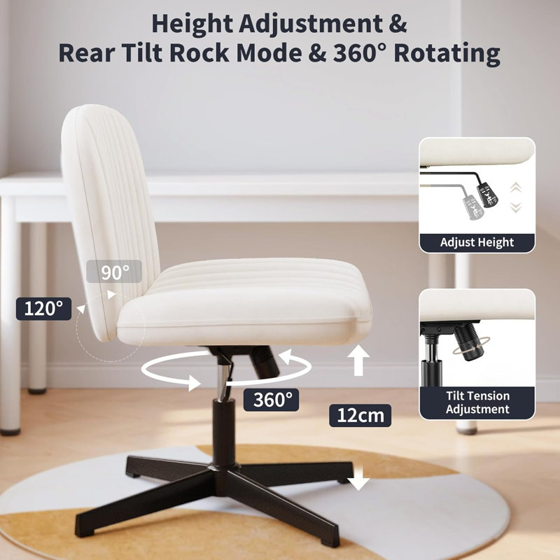Fairmont Park Velvet Office Chair, White