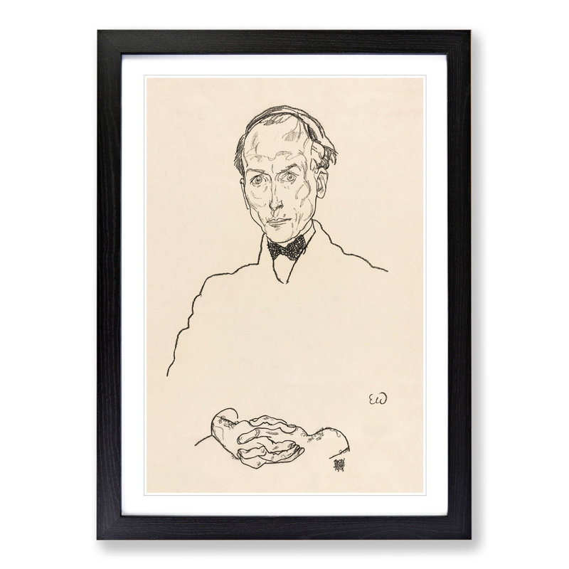 Dr. Ernst Wagner by Egon Schiele - Picture Frame Painting, 48cm H x 36cm W x 2cm D, Black Framed