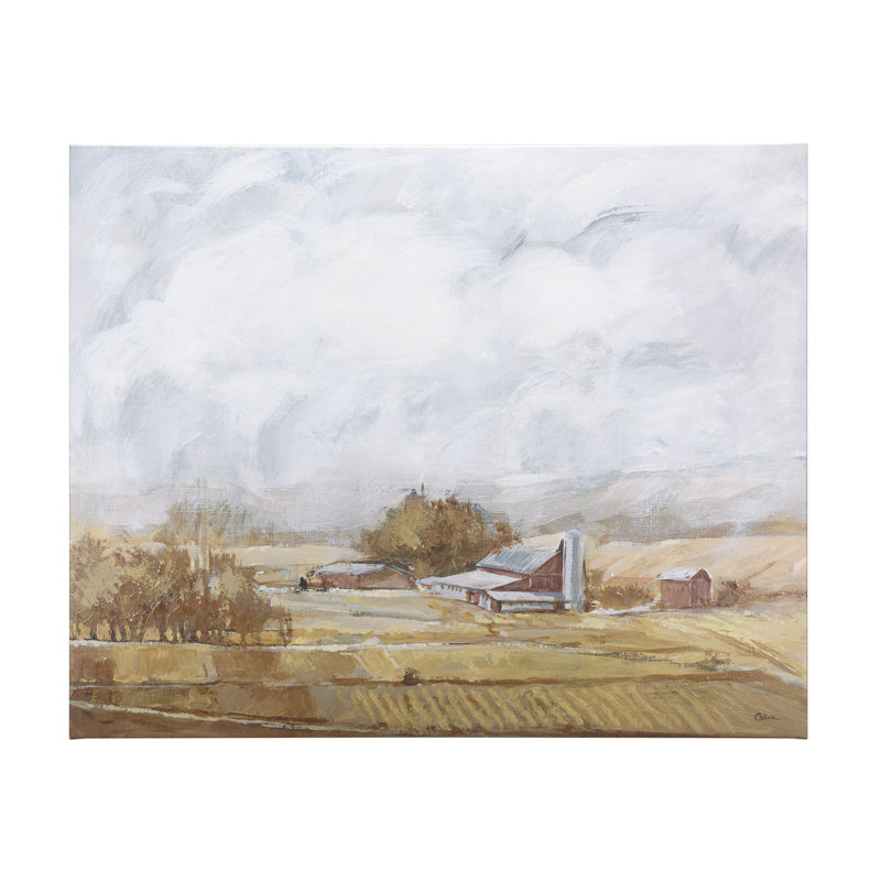 Toile texturée embellie à la main Farmland, Toile tendue, H 40 po x l 50 po x P 1,5 po