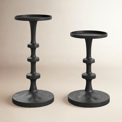 2-Piece Aluminum Candlestick Set