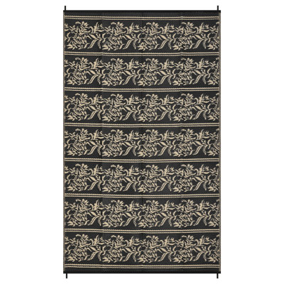 Tapis d'extérieur imperméable et réversible à motif de feuilles Boho Tapis de patio léger, résistant aux rayons UV et aux marques avec piquets et sac de rangement pour véhicule récréatif, camping, pique-nique, terrasse, cour