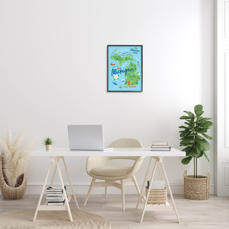 «Everyday Michigan», reproduction de giclée sur carte par Nina Seven, H 20 po x l 16 po x P 1,5 po