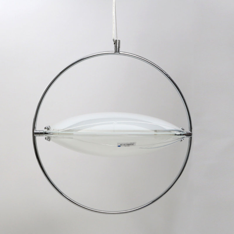 1 - Light Chrome Geometric Pendant, 100 cm H x 50 cm W x 50 cm D