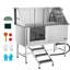 149.1cm H x 149.9cm W x 70.0cm D Stainless Steel Dog Grooming Tub