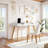 Baber 19.7" D Computer Desk with 2 Drawer, Modern White Wooden Writing Desk for Home-office