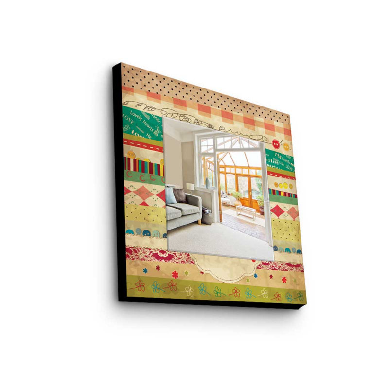 Élégant miroir décoratif avec cadre 100% bois de pin, 19,7 po x 19,7 po | Miroir en verre véritable (épaisseur: 0,2 pouce) | Peinture sur tissu élégante | Parfait pour la décoration intérieure et le vestibule, design durable et chic
