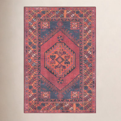 Isthia Red Blue Orange Oriental Rug