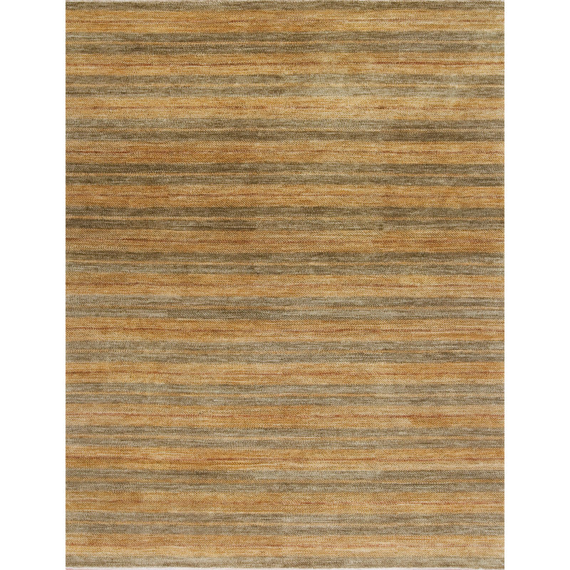 Tapis brun / gris en laine noué à la main Textures Campbell, Rectangle 6 pi x 9 pi
