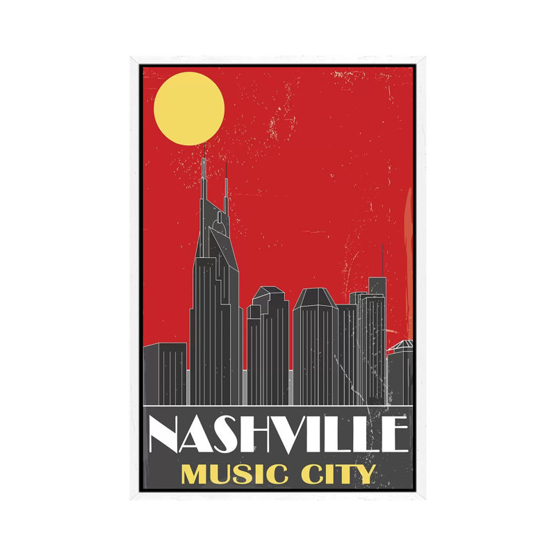 Nashville, Red - Print on Canvas, White Framed, 66.04 cm H x 45.72 cm W