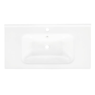 35.6" White Ceramic Basin, Only Ceramic Sink,  Without Cabinet