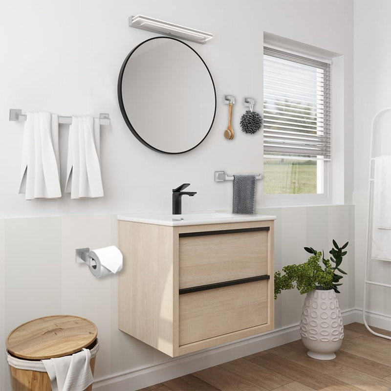 5-Piece Bathroom Hardware Set With Towel Bar, Toilet Paper Holder, And Robe Hooks - Stainless Steel Wall Mounted Towel Rack Set For Modern Bathroom Decor