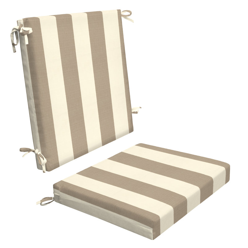 Cesur Outdoor Mid Back Dining Chair Cushion, Steel Blue