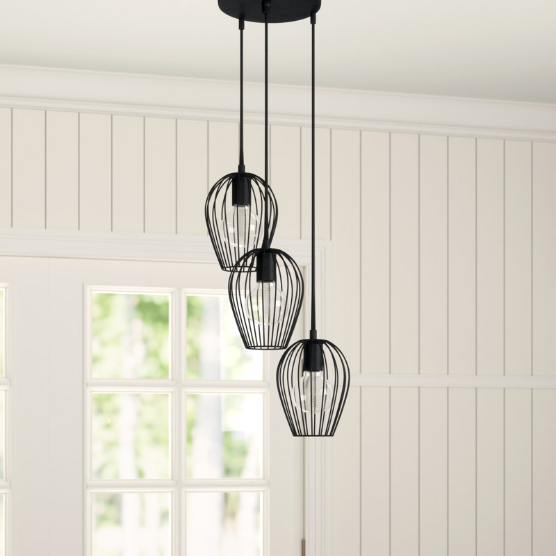 Erwon 3 - Light Matte Black Cluster Pendant