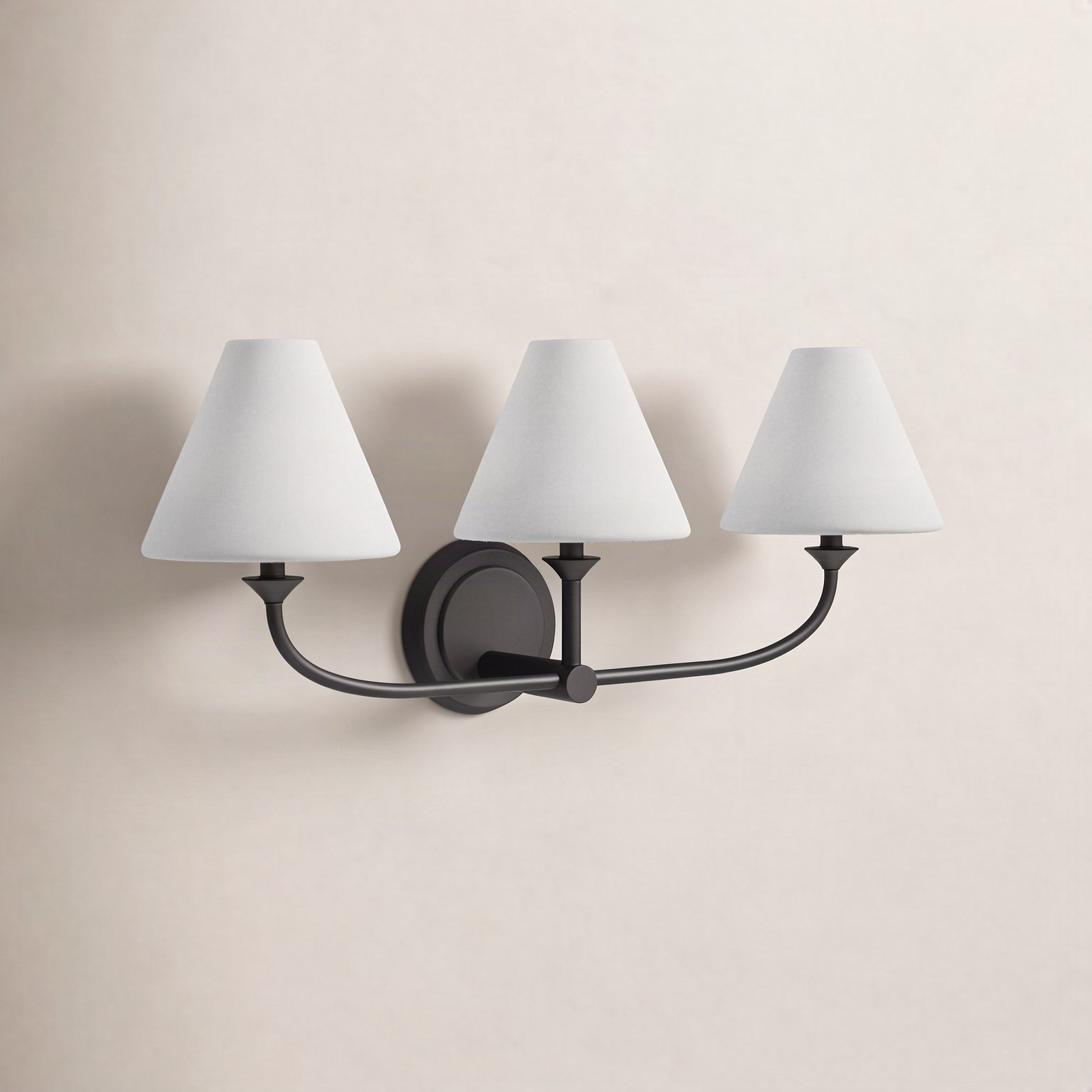 Greta 3-Light Bath Sconce, Black