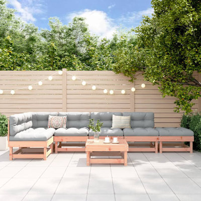  7 Piece Garden Lounge Set Solid Wood Douglas