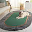 Oval Striped Wool Hand Tufted Area Rug-924297693