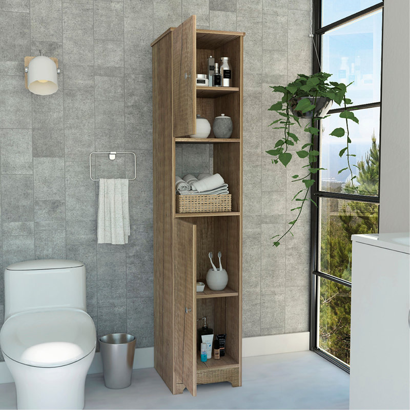 Armoire à linge, portes doubles, quatre tablettes intérieures, deux armoires, Beige