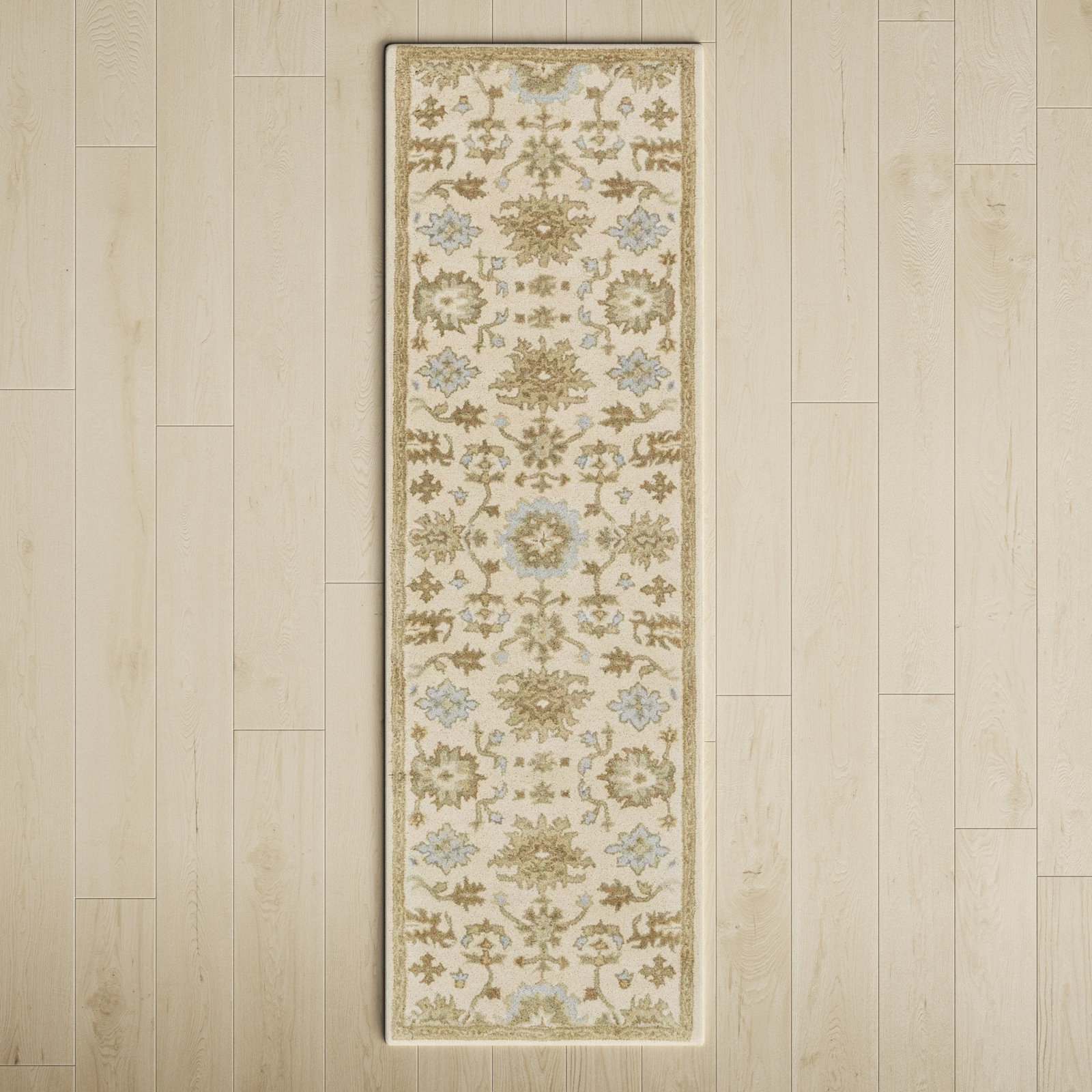 Arden Hand-Woven Wool Floral Rug, Runner 2'6" x 8'