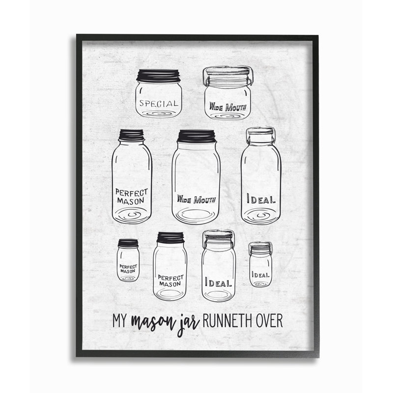 «My Mason Jar Runneth Over Illustration Subtle Typographie», impression, H 14 po x l 11 po x P 1,5 po