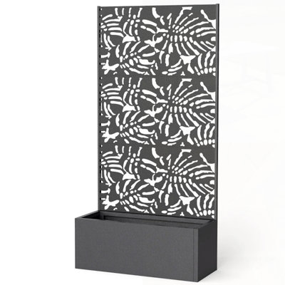Spacious Metal Trellis Planter Box With Efficient Drainage, Perfect For Indoor And Outdoor Gardening.