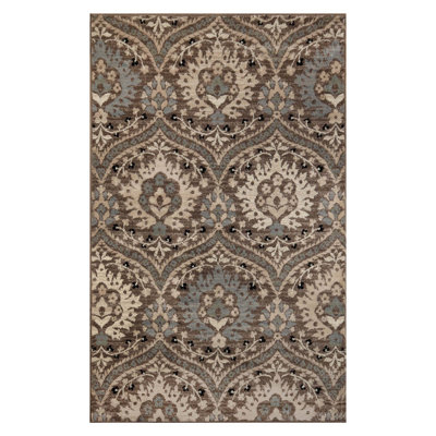 Tapis damassé bleu clair Fanrum