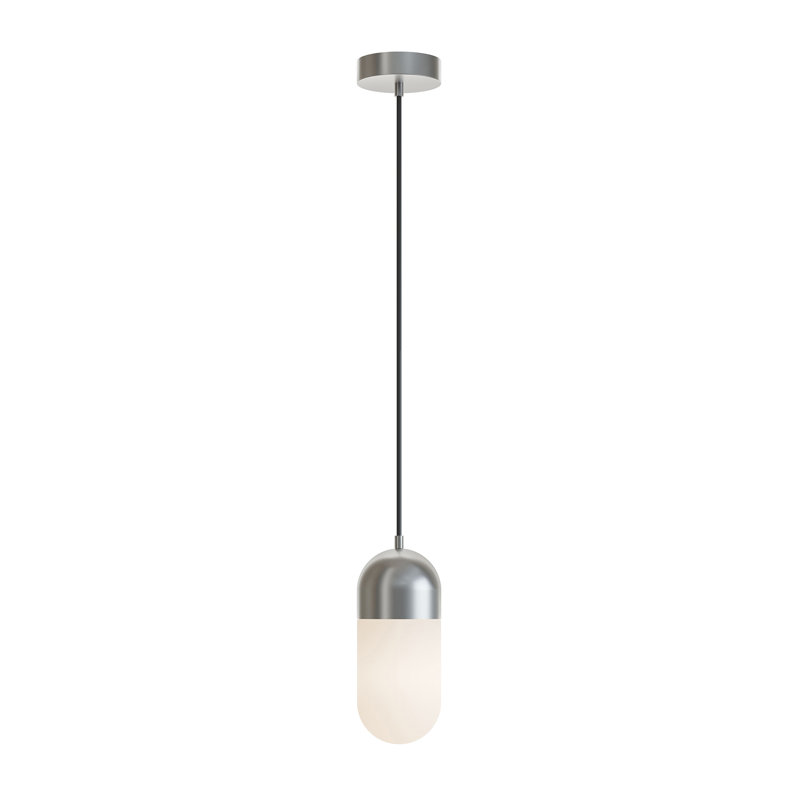 Luminaire suspendu DEL 5 po Ruhland, Nickel satiné