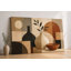 Grande reproduction d'art sur toile abstraite géométrique de nature morte, peinture de vase neutre moderne, décor minimaliste de milieu de siècle pour salon, bureau de chambre à coucher, impression sur toile 24 x 36 pouces - prête à être accrochée