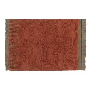 Handgefertigter Teppich Naranguru aus Wolle in Zimt/Arabesque/Anthrazit/Beigebraun/Erdbraun